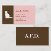 Feline kat roze bruin huisdier persoonlijke visite contactkaartje (Voorkant / Achterkant)