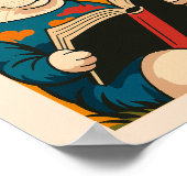 Feline lezen met een boek - Wakker worden en stude Poster (Hoek)