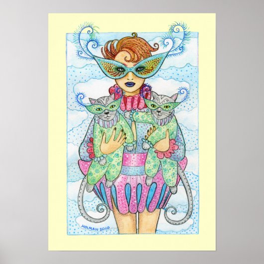 Feline Masquerade Print (Voorkant)
