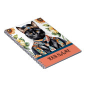 Feline met sjaal spiraal foto Notitieboek (Rechterzijde)