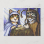 Feline Nativity Cats Christmas Briefkaart (Voorkant)
