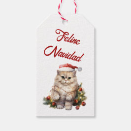 Feline Navidad Cat Gift Labels Cadeaulabel