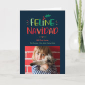 Feline Navidad Folded Pet Kerstfeestdag Kaart (Voorkant)