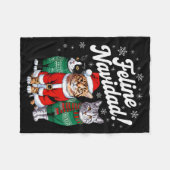 Feline Navidad Funny Cat Christmas Holiday Xmas Sa Fleece Deken (Voorkant (Horizontaal))