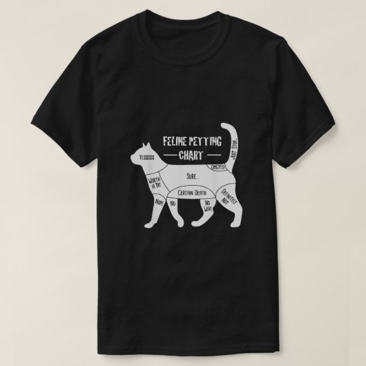 Feline Petting Chart Cat Apparel T-shirt (Design voorkant)