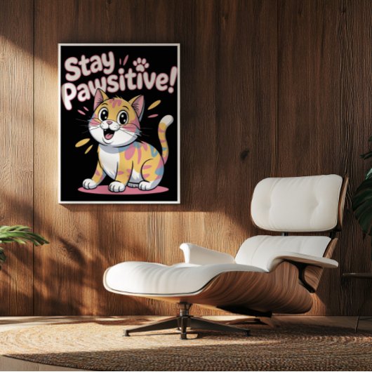 Feline Positivity Mantra Poster