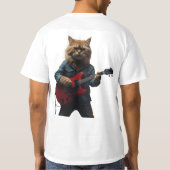 Feline Rocker speelt gitaar T-shirt (Achterkant)