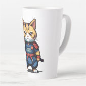 Feline Samurai Warrior Latte Mok (Rechterhoek)
