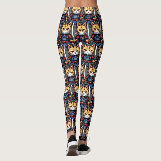 Feline Samurai Warrior Leggings (Achterkant)