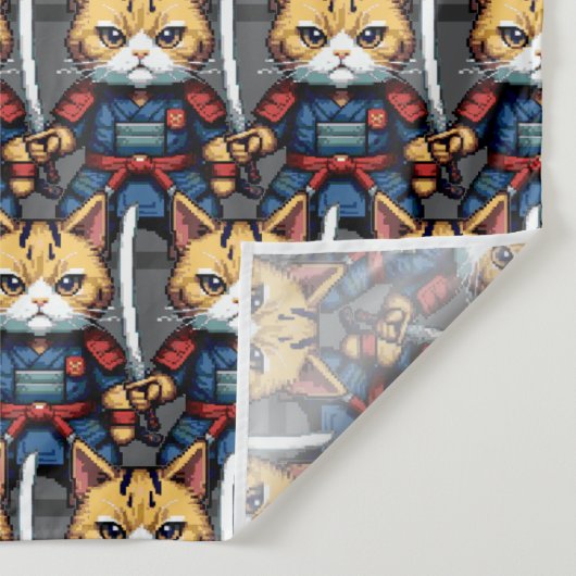 Feline Samurai Warrior Wandkleed (Detail)