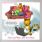 Feline Social Media Funny Poster (Voorkant)