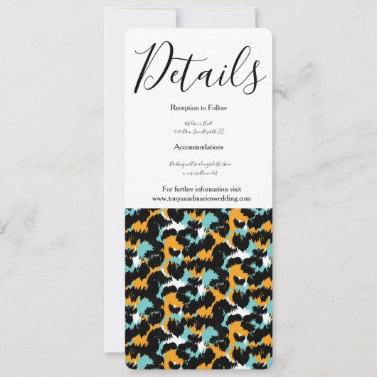 Feline Splash Animal Print Wedding Kaart (Voorkant)