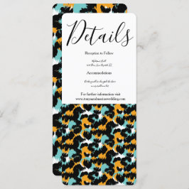 Feline Splash Animal Print Wedding Kaart