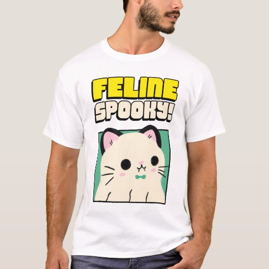 Feline Spooky - Funny Halloween Cute Cat T-shirt (Voorkant)