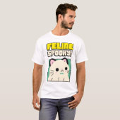 Feline Spooky - Funny Halloween Cute Cat T-shirt (Voorkant volledig)