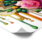 Feline temidden van een levendige bloemenbloei 20x poster (Hoek)