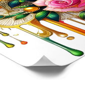 Feline temidden van een levendige bloemenbloei 24x poster (Hoek)