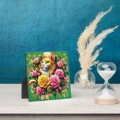 Feline temidden van een levendige bloemenbloei fotoplaat (Insitu)