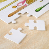 Feline temidden van een levendige bloemenbloei legpuzzel (Zijkant)