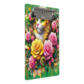 Feline temidden van een levendige bloemenbloei mini klembord (Schuin)