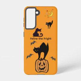 Feline the Fright Halloween Cat Orange Galaxy Case Samsung Galaxy Hoesje
