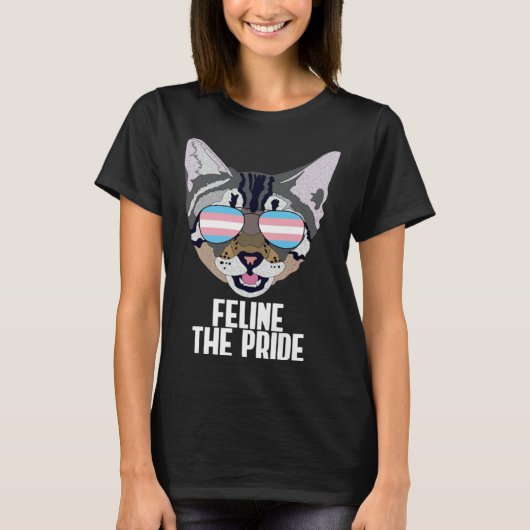 Feline The Pride  Cat Trans Pride T-shirt (Voorkant)