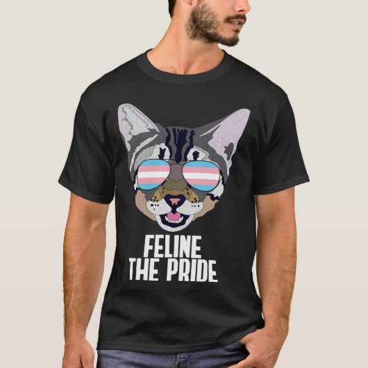 Feline The Pride  Cat Trans Pride T-shirt (Voorkant)