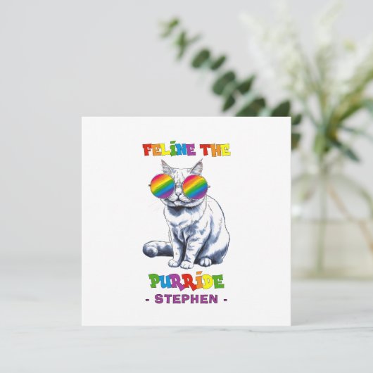 Feline The Purride - Cool Pride Cat LGBTQ (Staand voorkant)