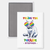 Feline The Purride - Cool Pride Cat LGBTQ Magneet (Voorkant / Achterkant)