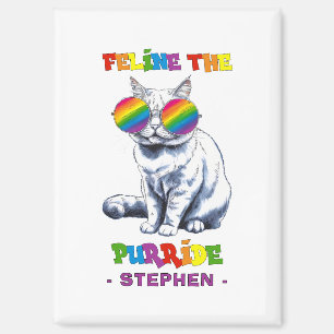 Feline The Purride - Cool Pride Cat LGBTQ Magneet