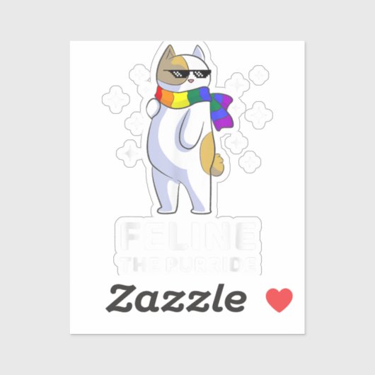 Feline the Purride LGBT Gay Pride Cat Sticker (Vel)