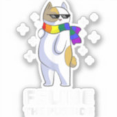 Feline the Purride LGBT Gay Pride Cat Sticker (Voorkant)