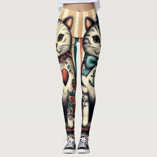 Feline vinto tattoo leggings (Voorkant)