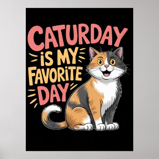 Feline Weekend enthousiasme Poster (Voorkant)