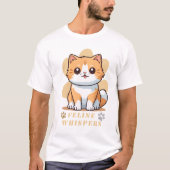 Feline Whispers Cute Cat T-Shirt (Voorkant)
