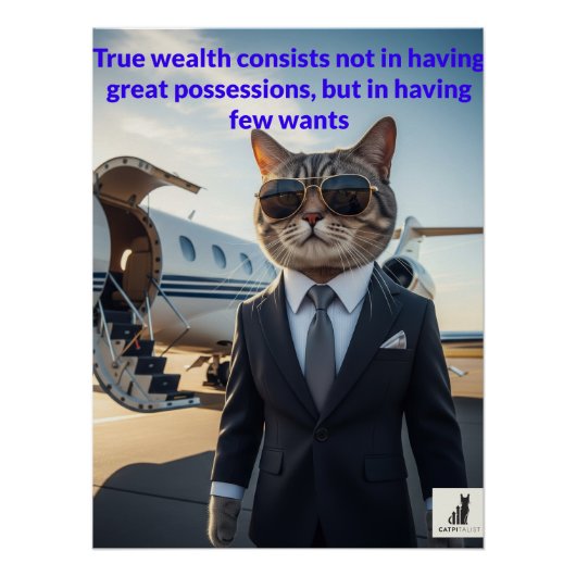 Feline Wisdom & Wealth - Kapitalist Perfect Poster (Voorkant)