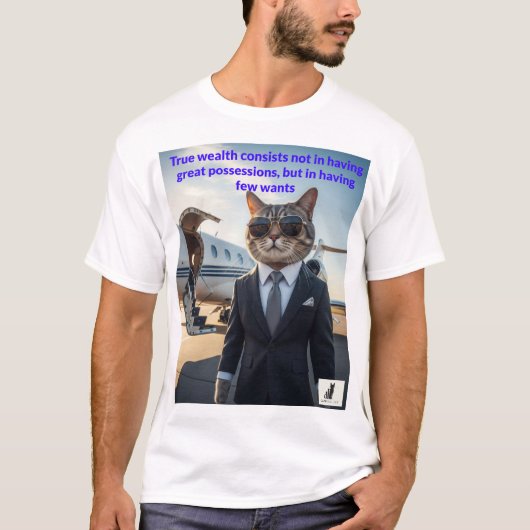 Feline Wisdom & Wealth - Kapitalist T-shirt (Voorkant)