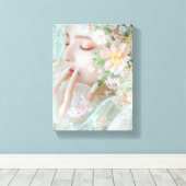 Feline Woman - Stijlvolle digitale kunst Canvas Afdruk (Insitu (Houten vloer))