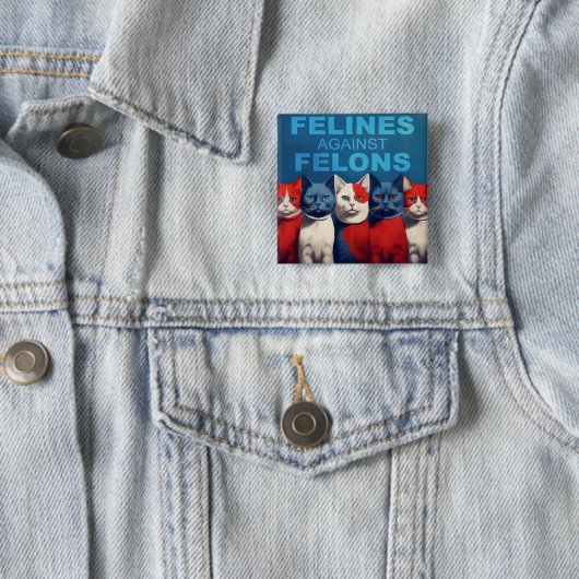 FELINES AGAINST FELONS Button (HET ORIGINEEL!) (In situ)