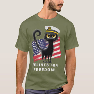 Felines for Freedom, Patriottische kat in het Pet  T-shirt