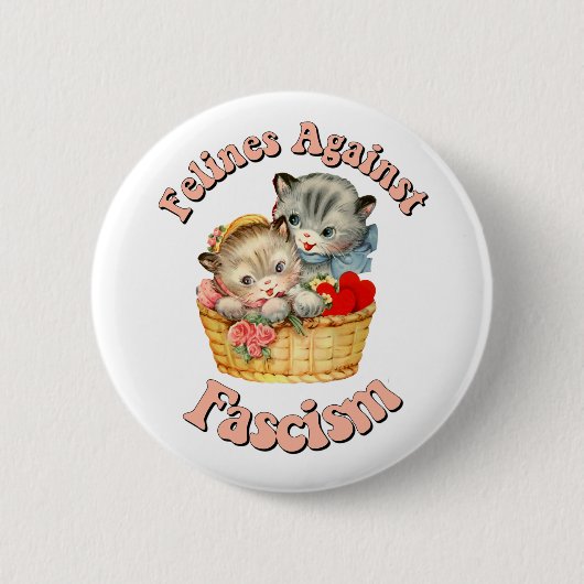Felines tegen fascisme ronde button 5,7 cm (Voorkant)