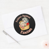 Felines tegen fascisme ronde sticker (Envelop)