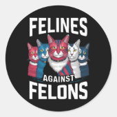 Felines tegen misdadigers ronde sticker (Voorkant)