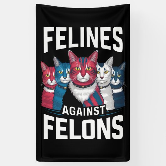Felines tegen misdadigers spandoek (Verticaal)