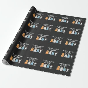 Felines tegen misdadigers Trump Harris Verkiezings Cadeaupapier