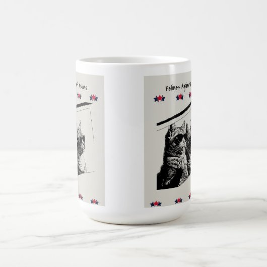 Felines tegen misdadigers. Wit Koffiemok (Center)