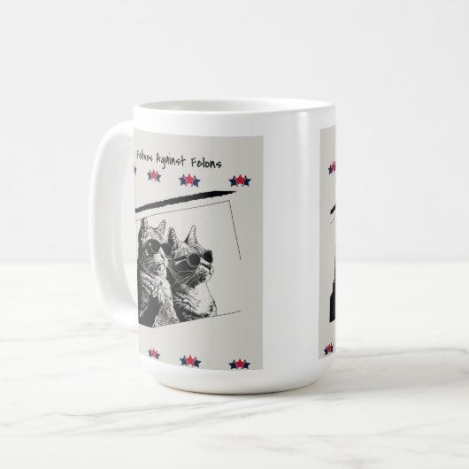 Felines tegen misdadigers. Wit Koffiemok (Voorkant links)