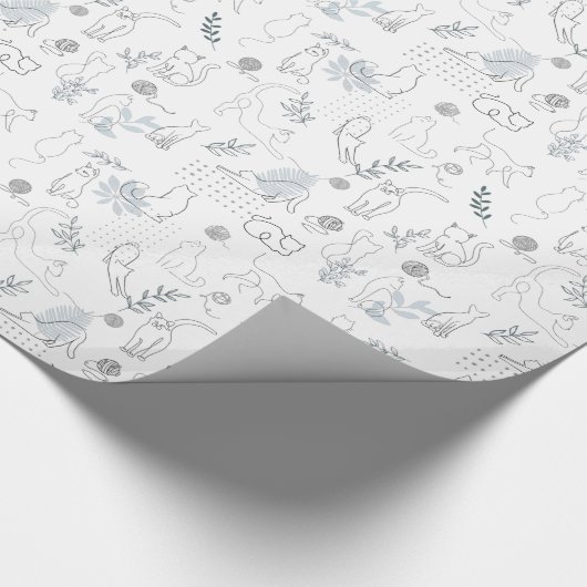 Felinetrovert-kattenliefhebber naadloos ontwerp cadeaupapier (Hoek)