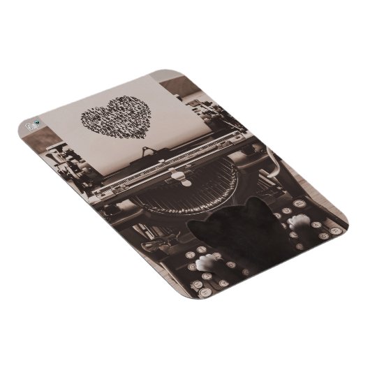 Felini Cat Typing Valentijns's Heart - Magneet (Rechterzijde)