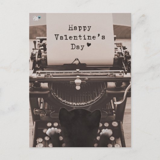 Felini Kat Typen Gelukkige Valentijnsdag - Feestdagenkaart (Voorkant)